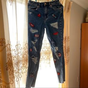 Vintage Style H&M Patch Work Jeans